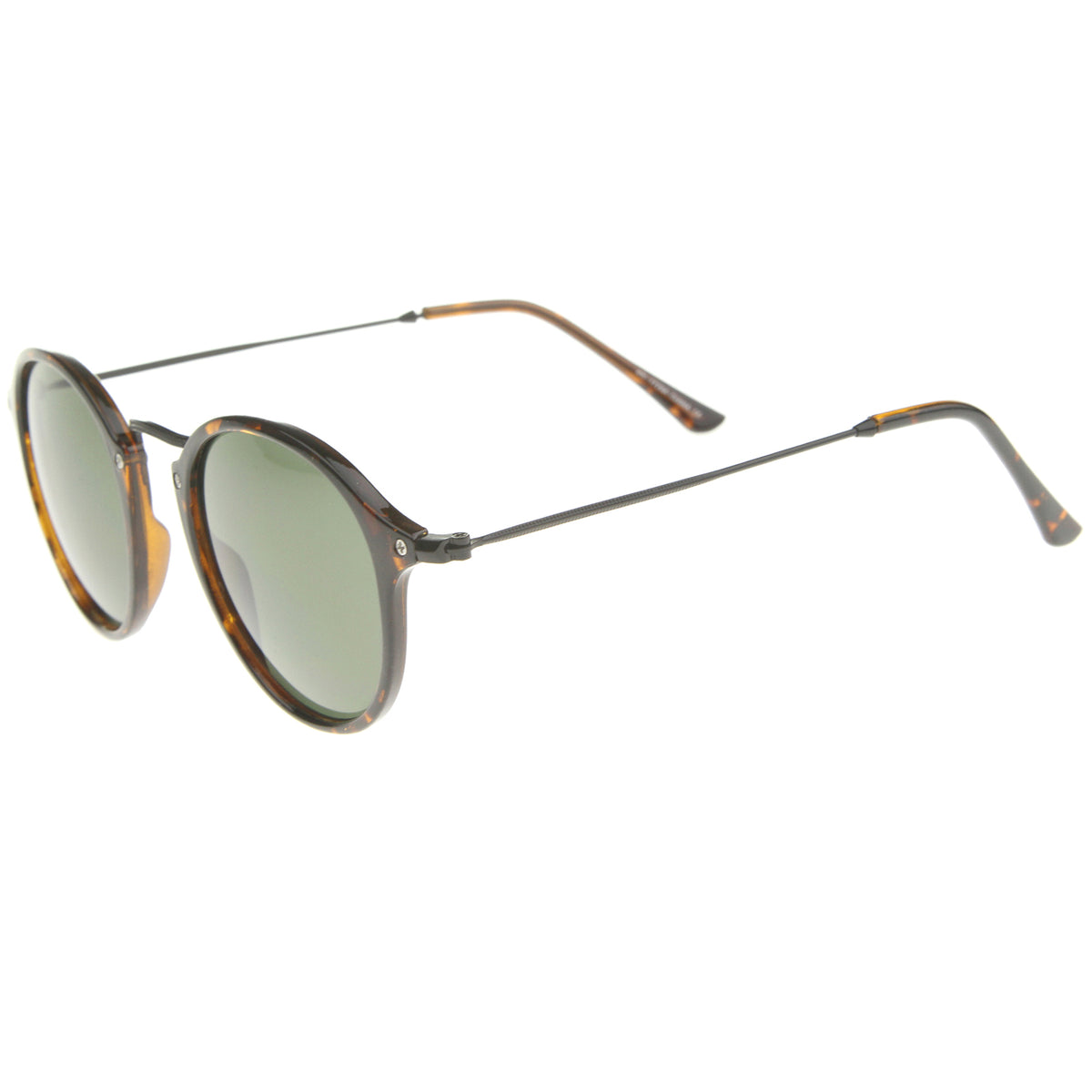 Iconic Classic Dapper Thin Metal Temple Tinted Lens Round Sunglasses 4 Sunglassla 