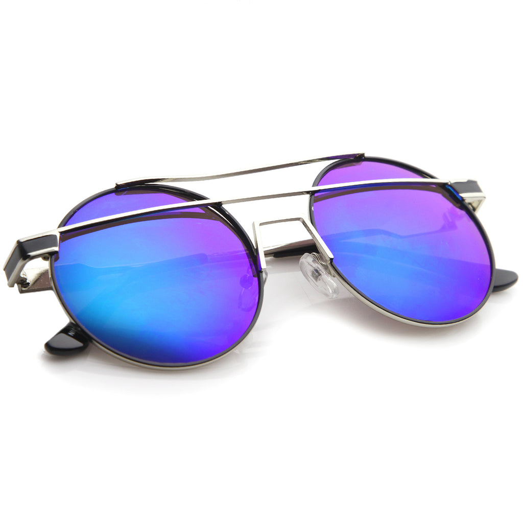 Silver-Black / Green Blue Mirror