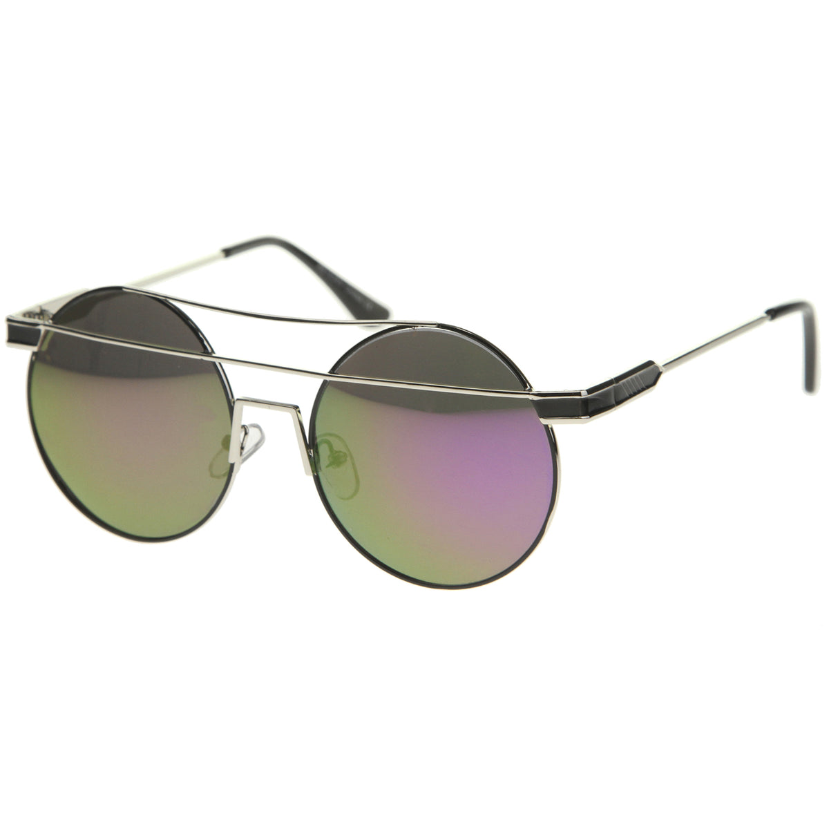 Silver-Black / Purple Green Mirror