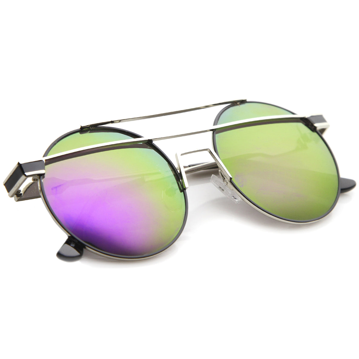Silver-Black / Purple Green Mirror