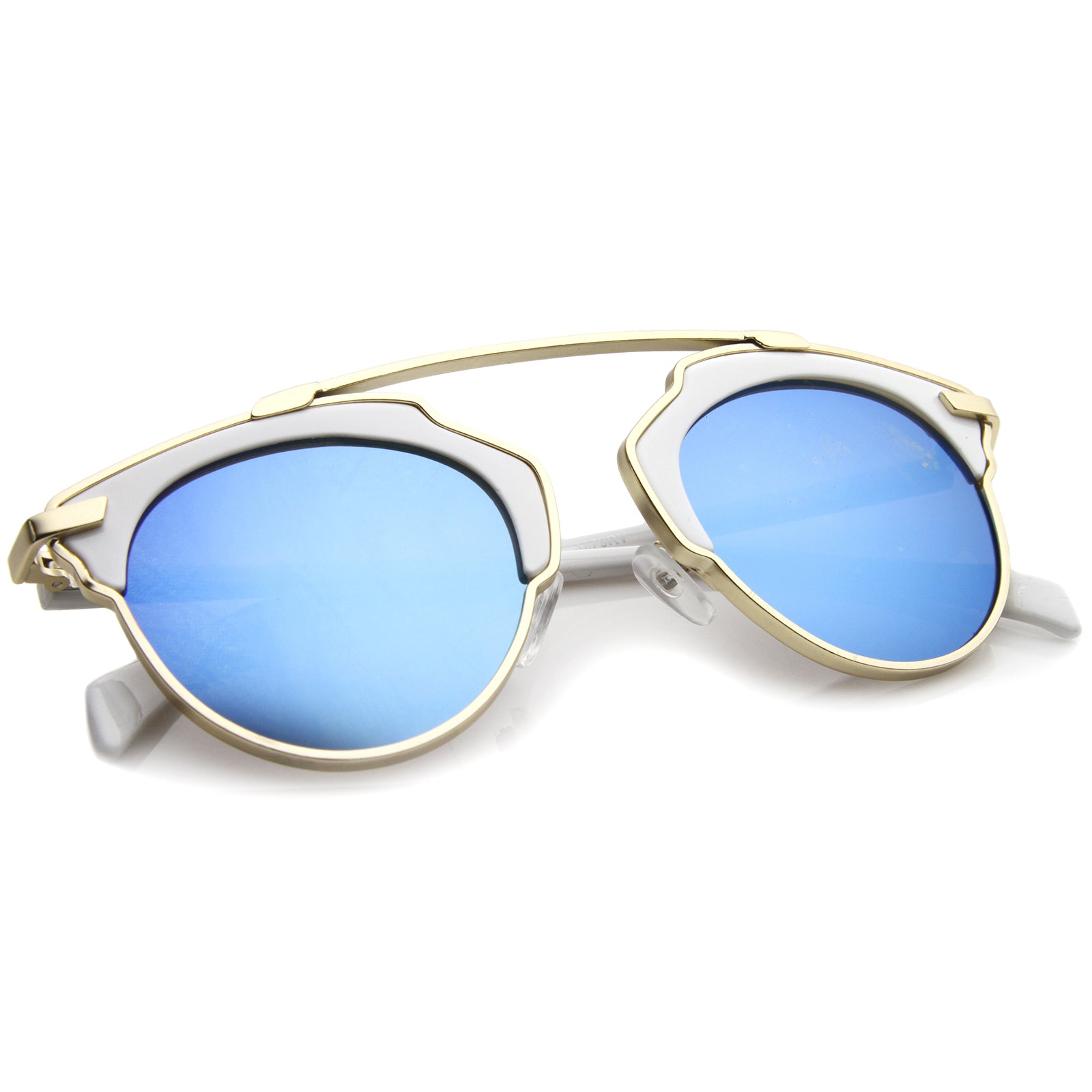 White-Gold / Blue Mirror