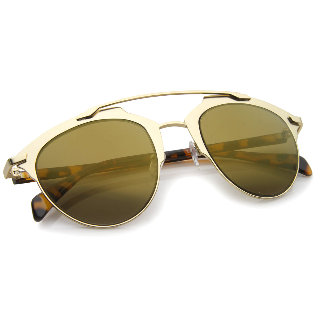 Gold-Tortoise / Brown Mirror