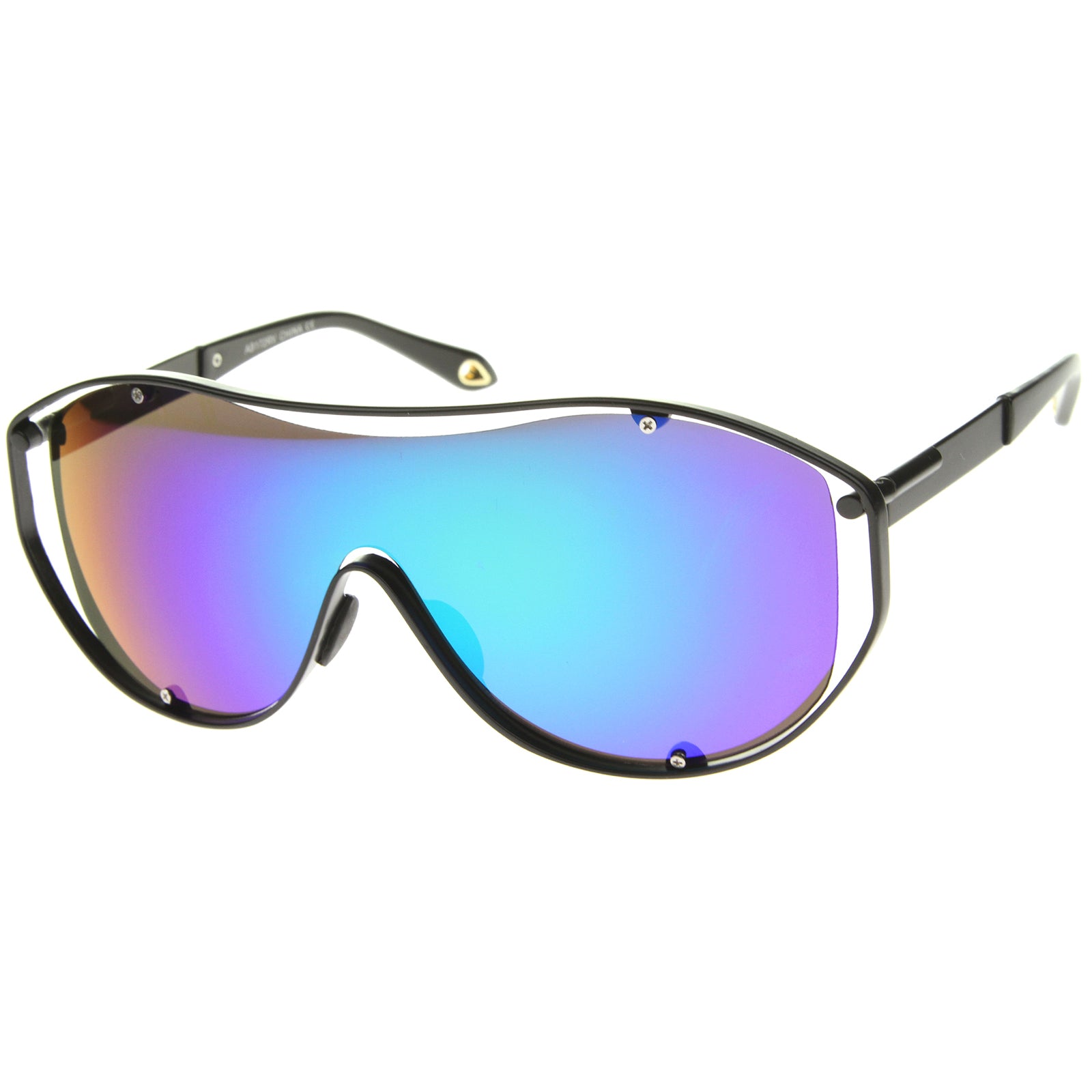 Sunglasses: Shield Sunglasses, metal — Fashion