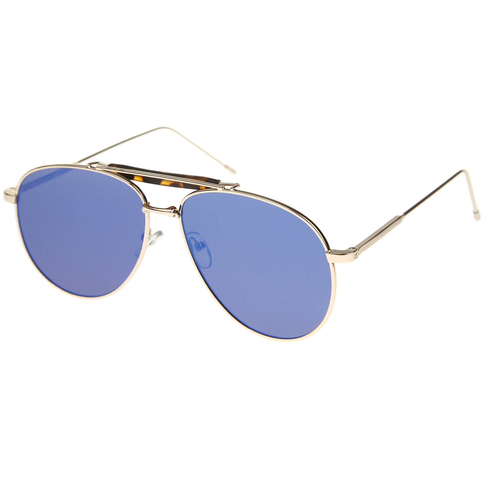 Gold-Tortoise / Blue Mirror