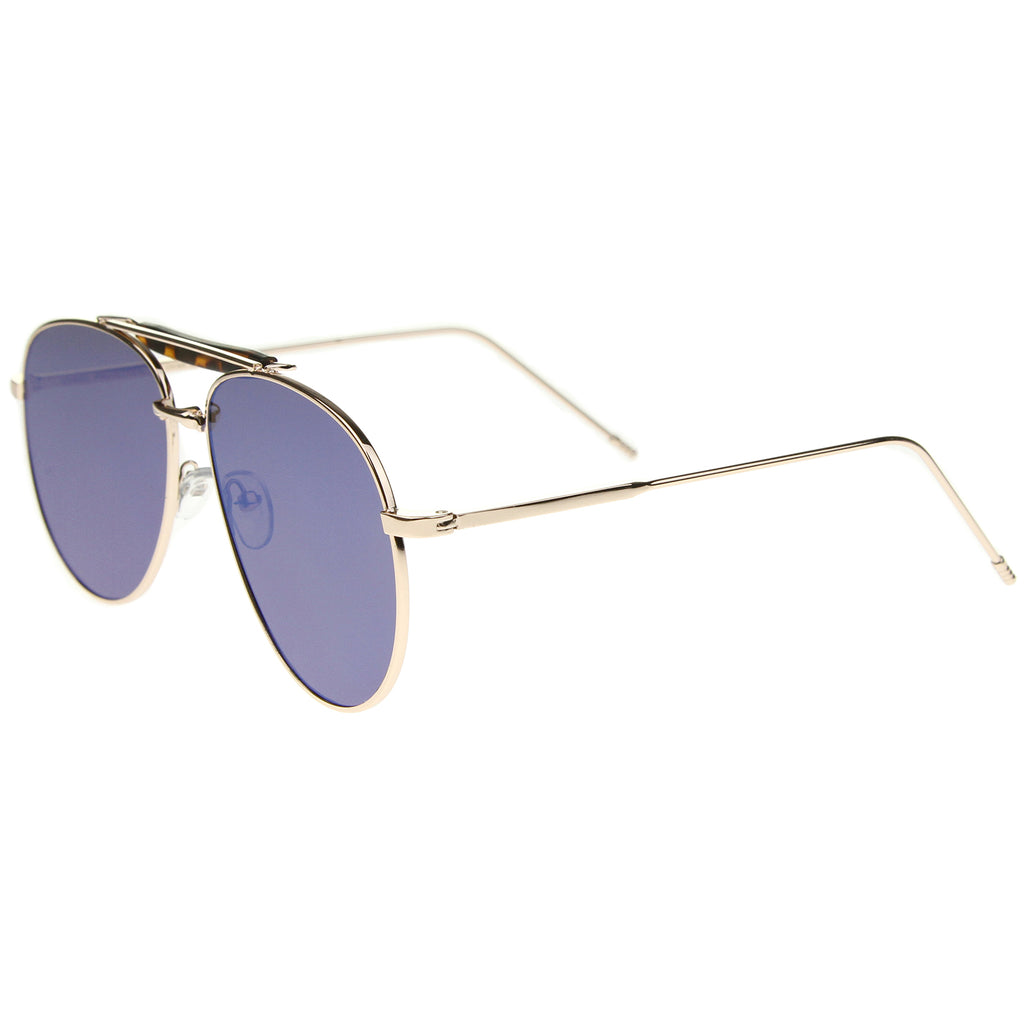 Gold-Tortoise / Blue Mirror