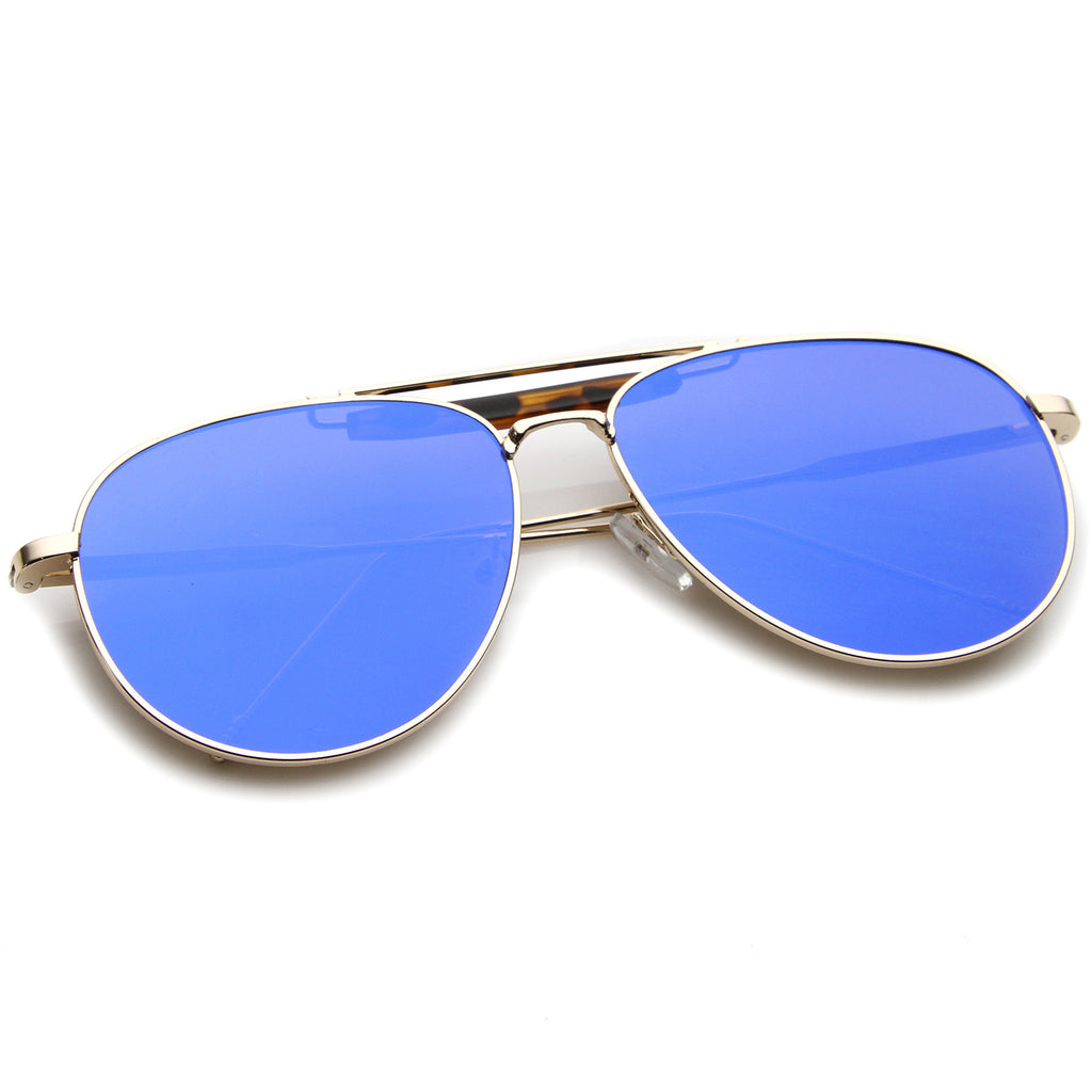 Gold-Tortoise / Blue Mirror