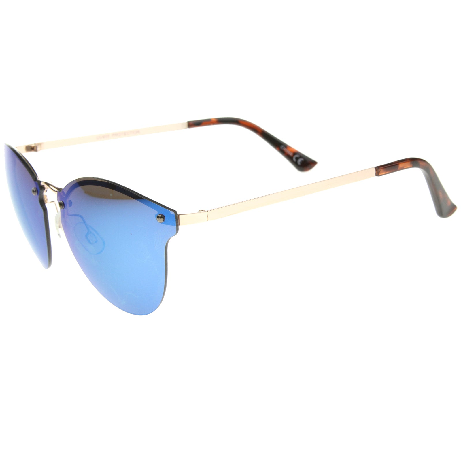 Gold-Tortoise / Blue Mirror