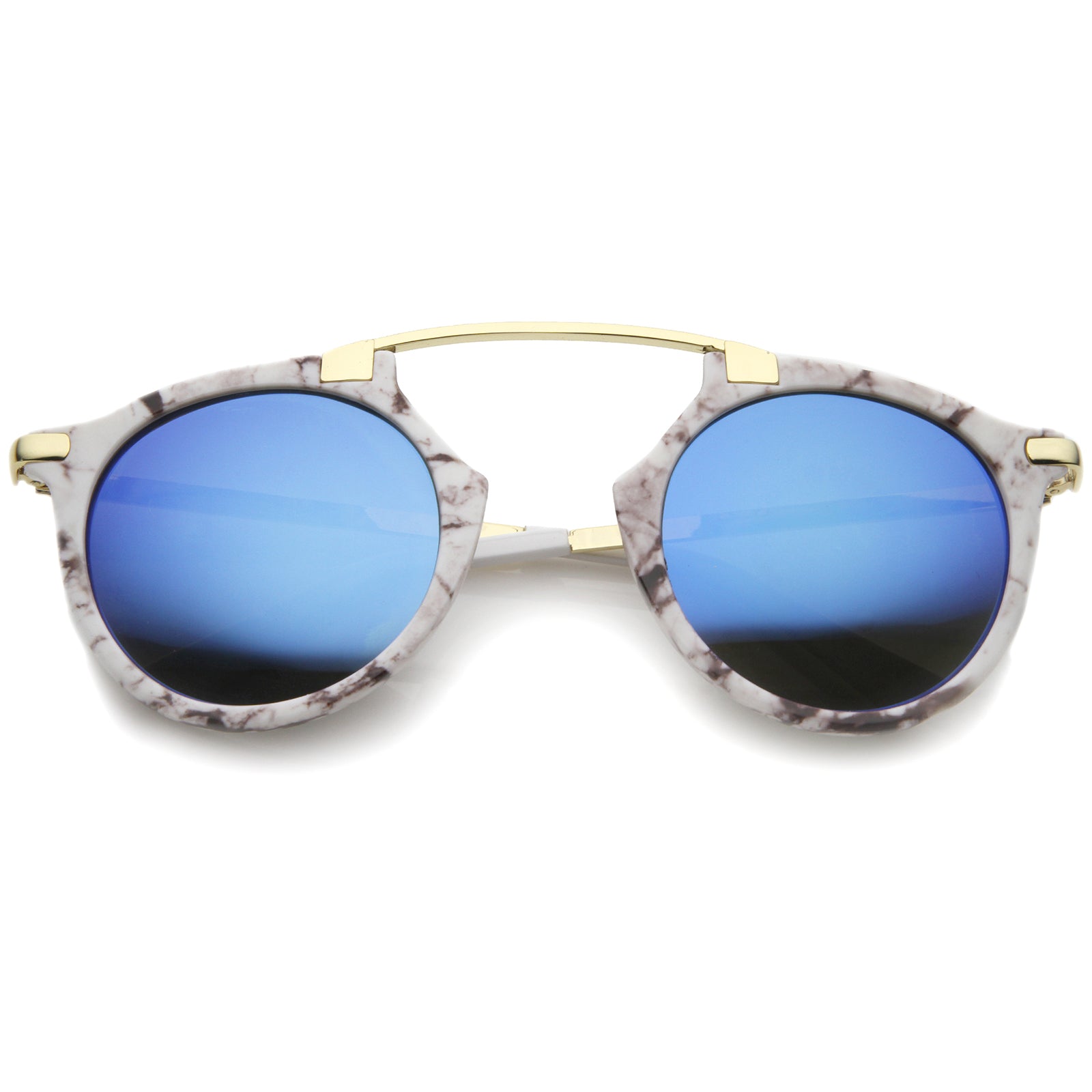 White-Gold / Blue Mirror