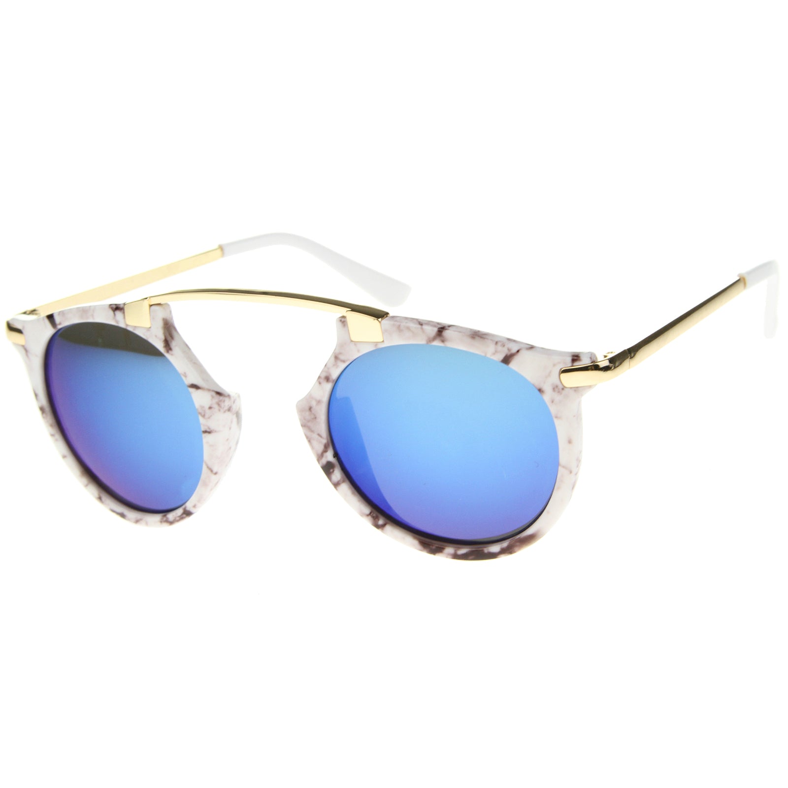 White-Gold / Blue Mirror