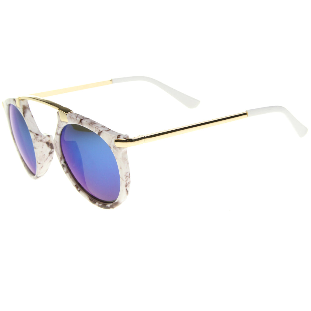 White-Gold / Blue Mirror