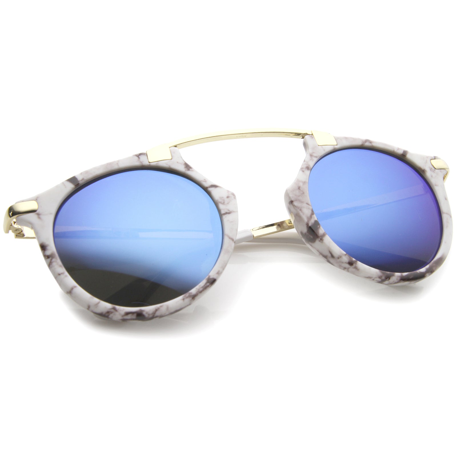 White-Gold / Blue Mirror