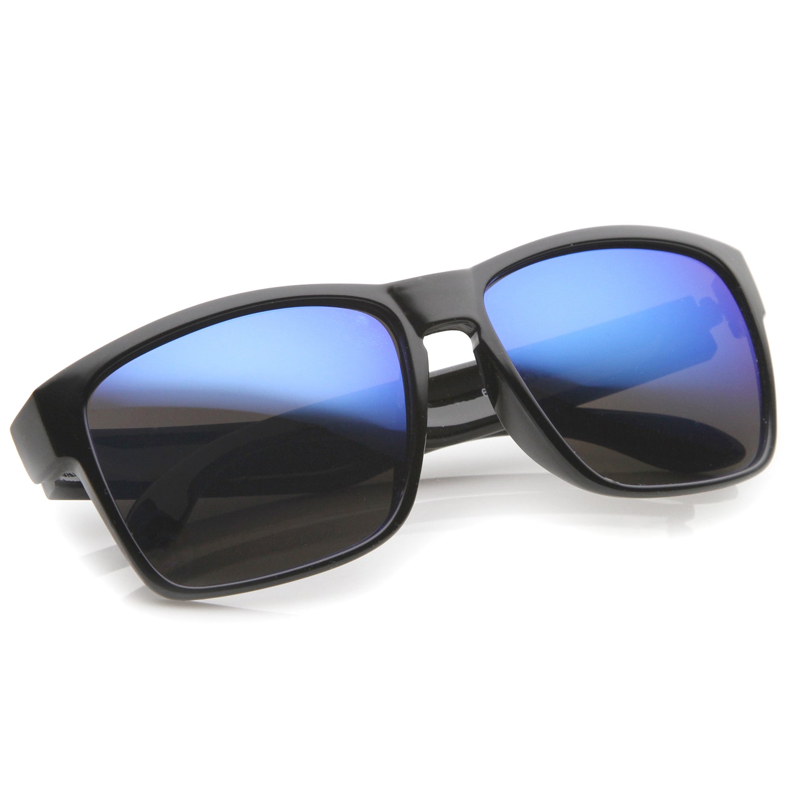 Action Sport Modern Frame Mirrored Lens Rectangle Sunglasses 59mm, Matte Black / Gold Mirror