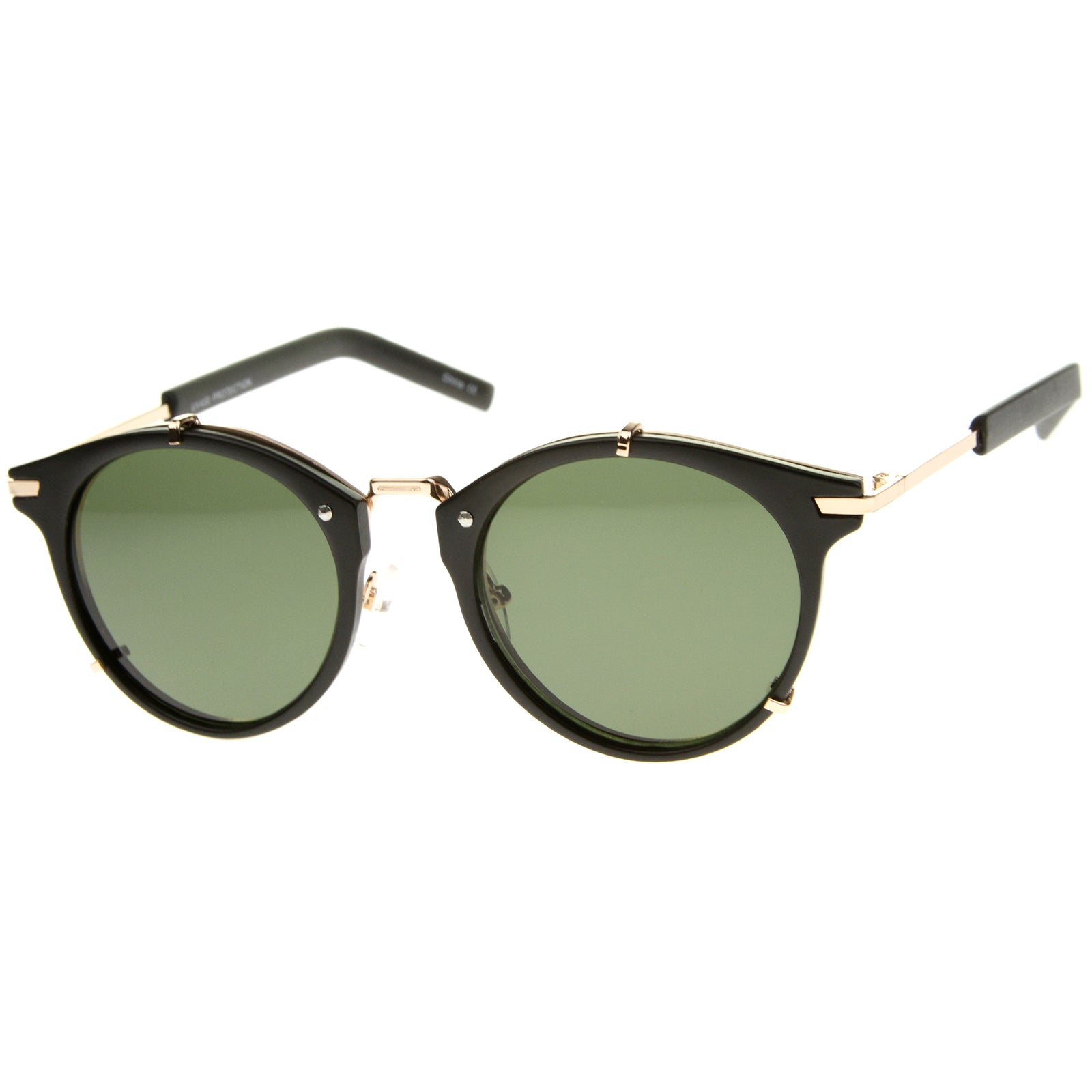 Matte Black-Gold / Green