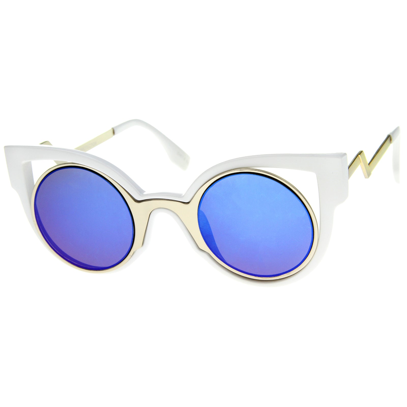 White-Gold / Blue Mirror