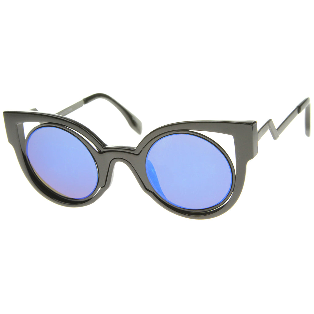 Black-Black / Blue Mirror