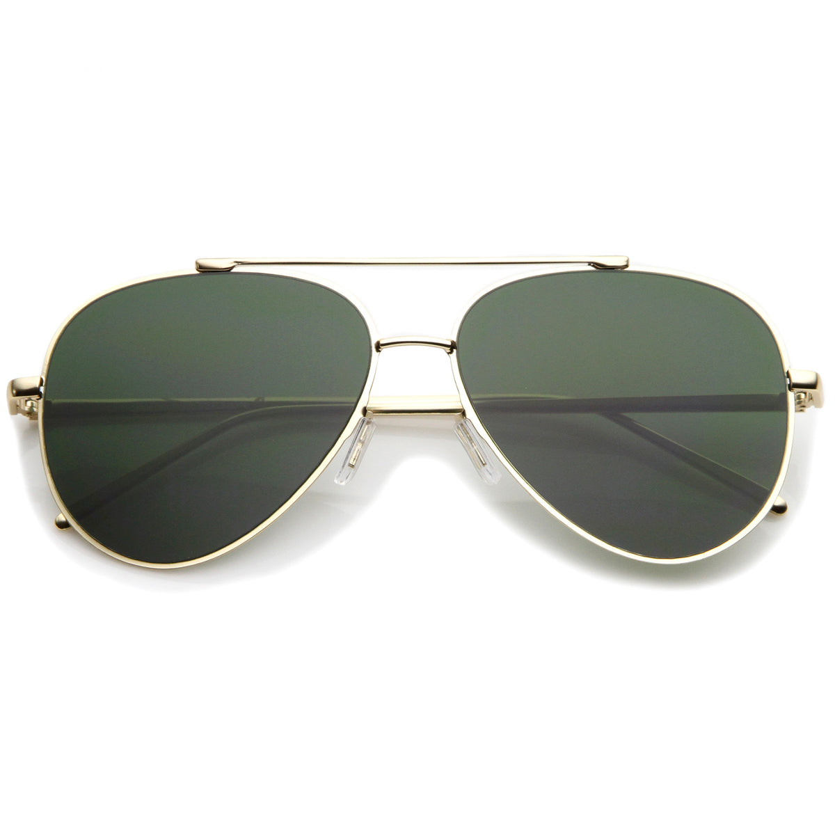 Classic Large Teardrop Crossbar Flat Lens Aviator Sunglasses 60mm ...