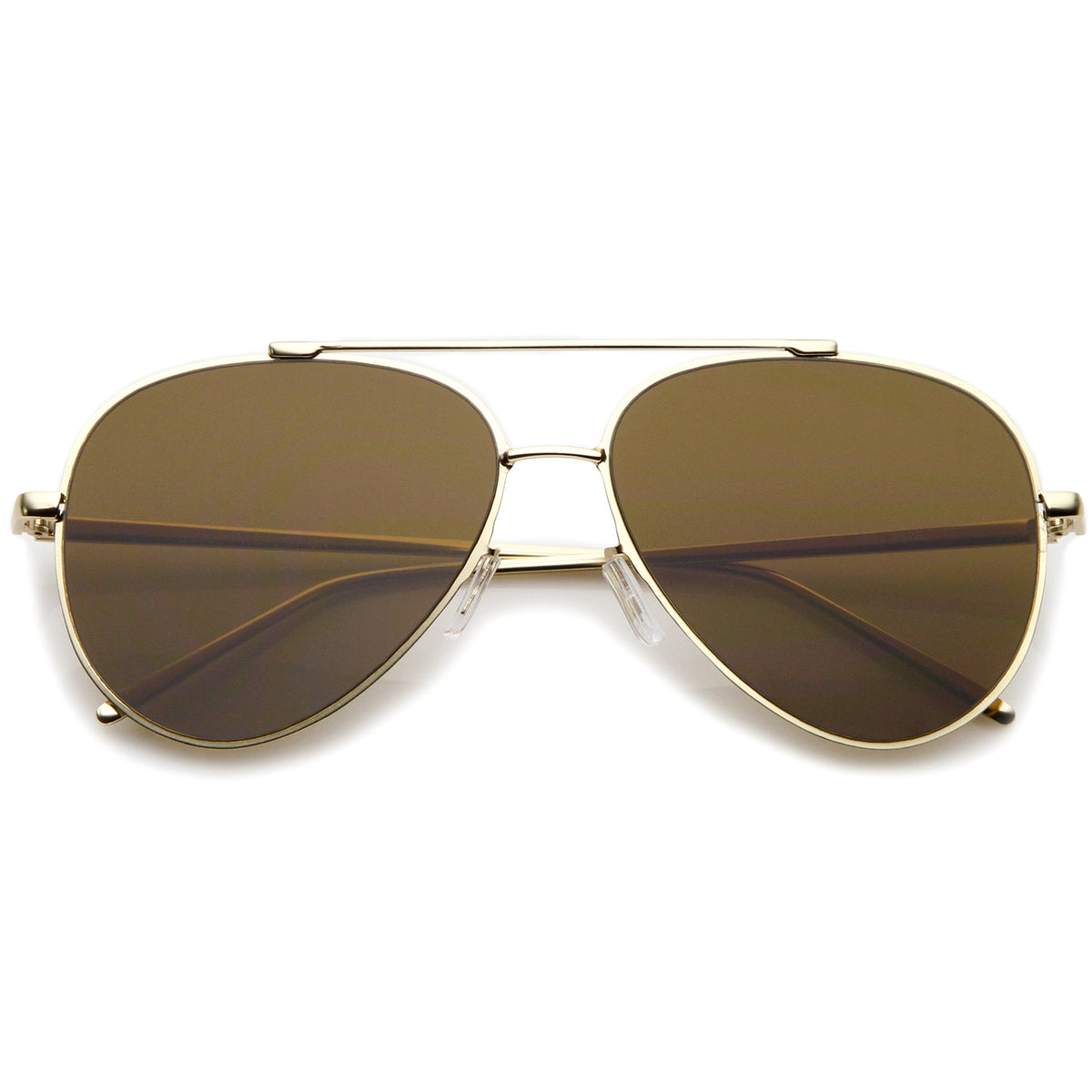 Classic Large Teardrop Crossbar Flat Lens Aviator Sunglasses 60mm ...