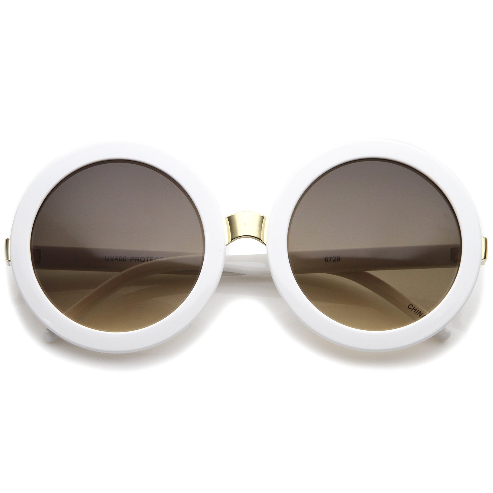 Womens Retro Bold Oversized Jackie O Round Sunglasses 56mm sunglass.la