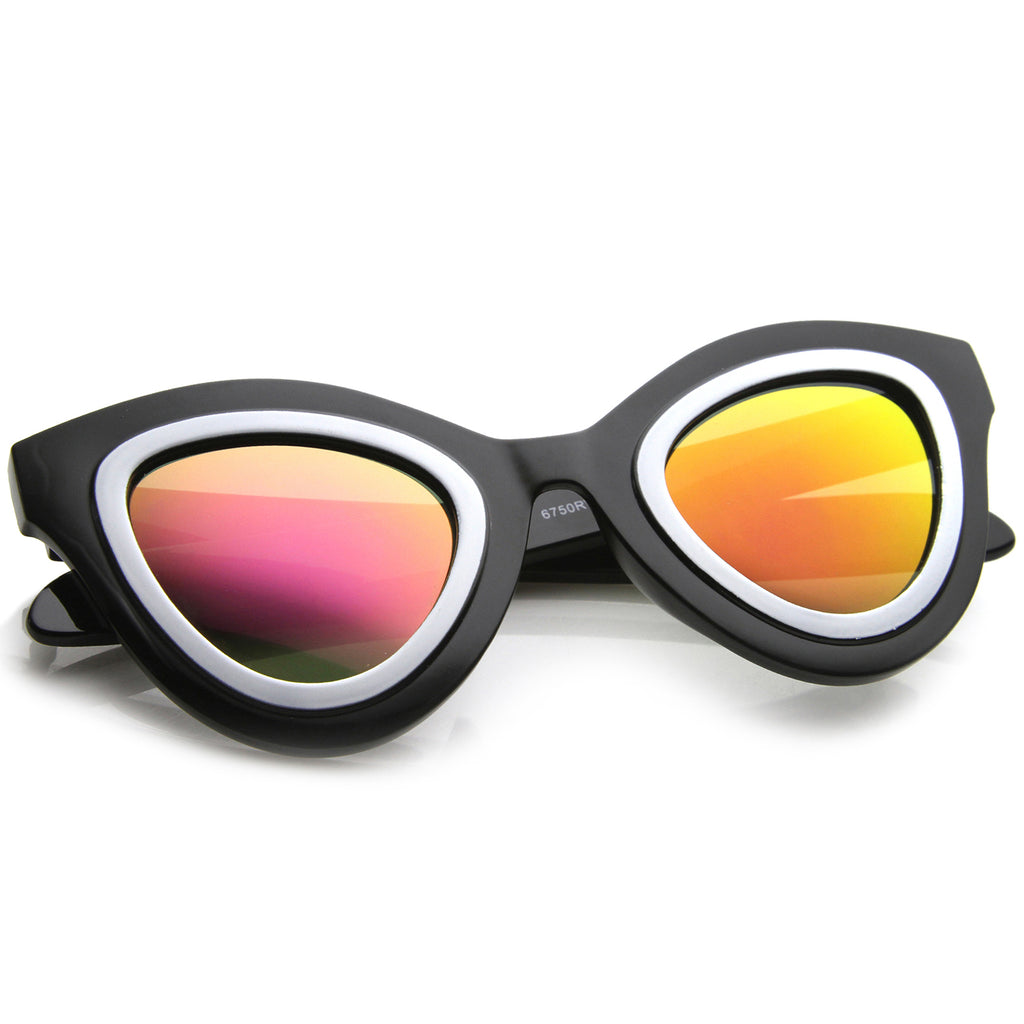 Shiny Black-White / Magenta Mirror