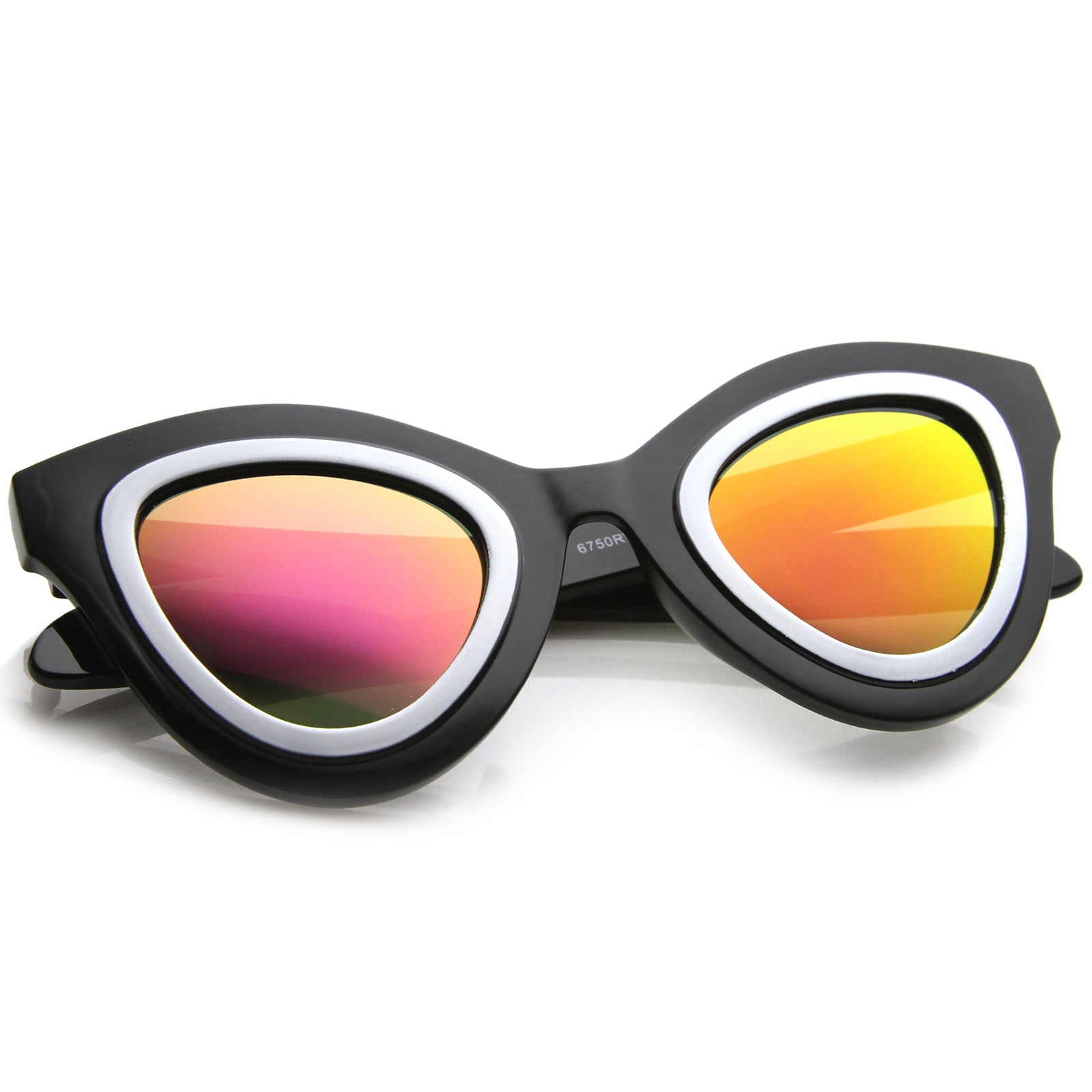 Shiny Black-White / Magenta Mirror