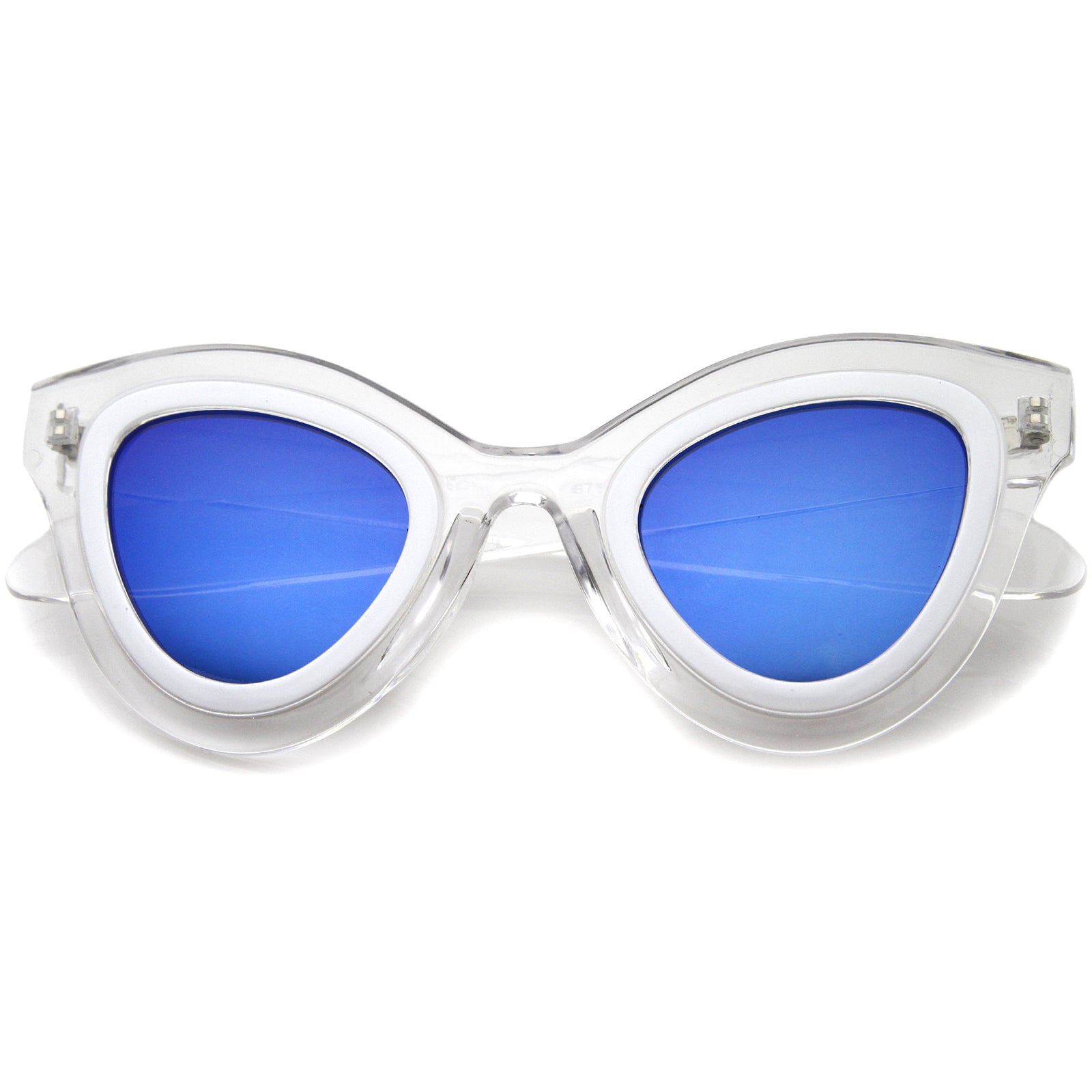 Clear-White / Blue Mirror