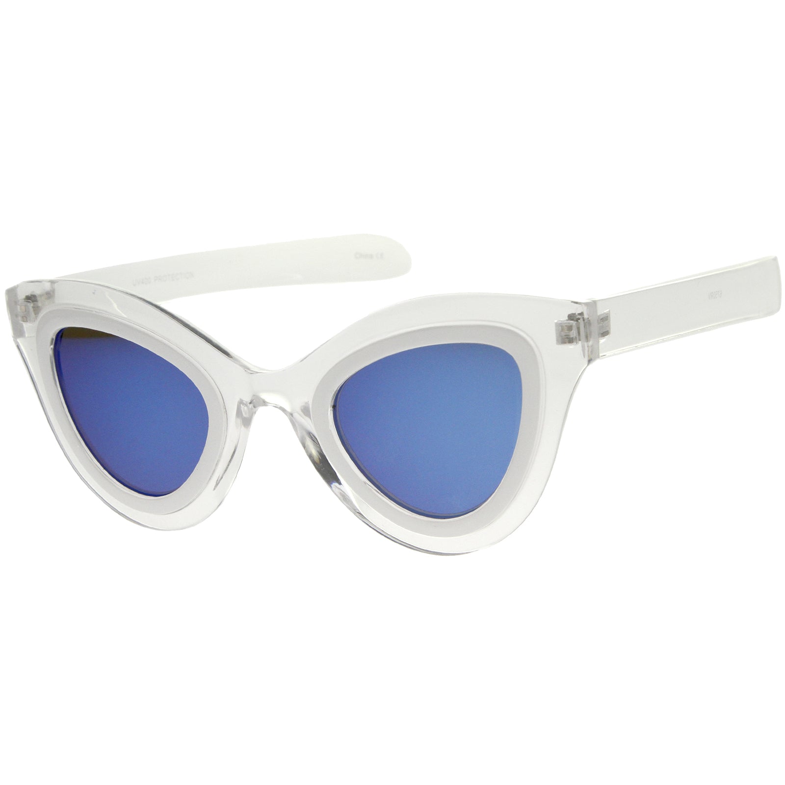 Clear-White / Blue Mirror