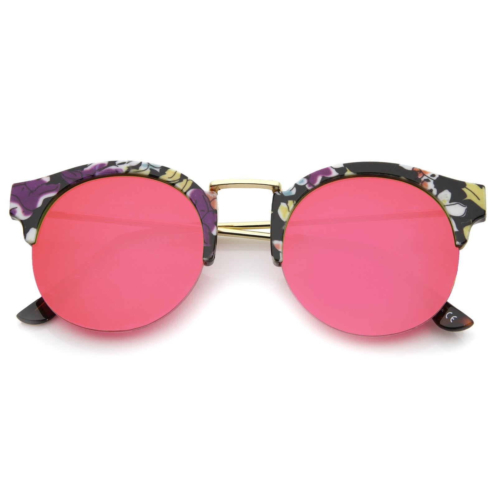 Black-Floral-Gold / Pink Mirror