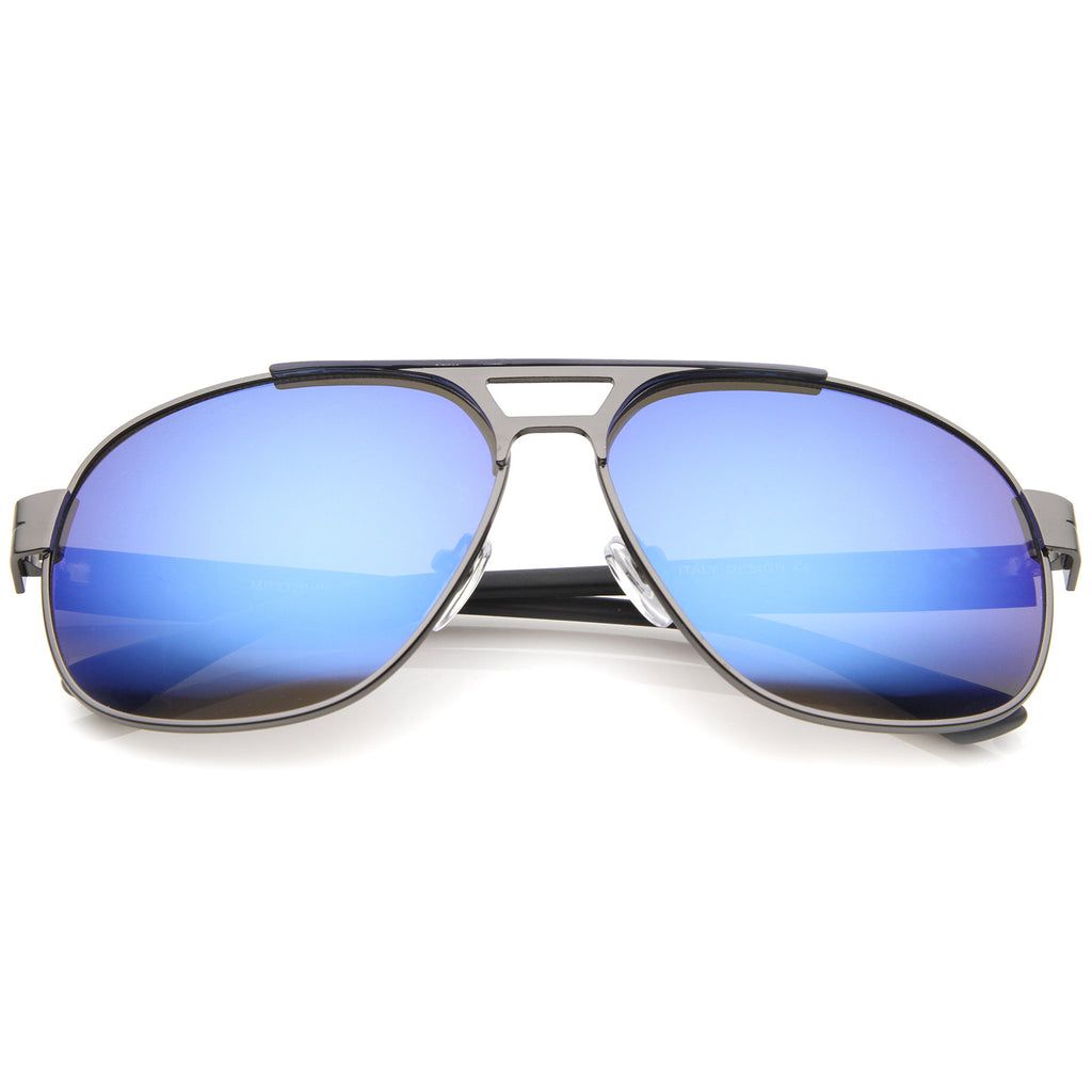 Gunmetal-Matte Black / Blue Mirror