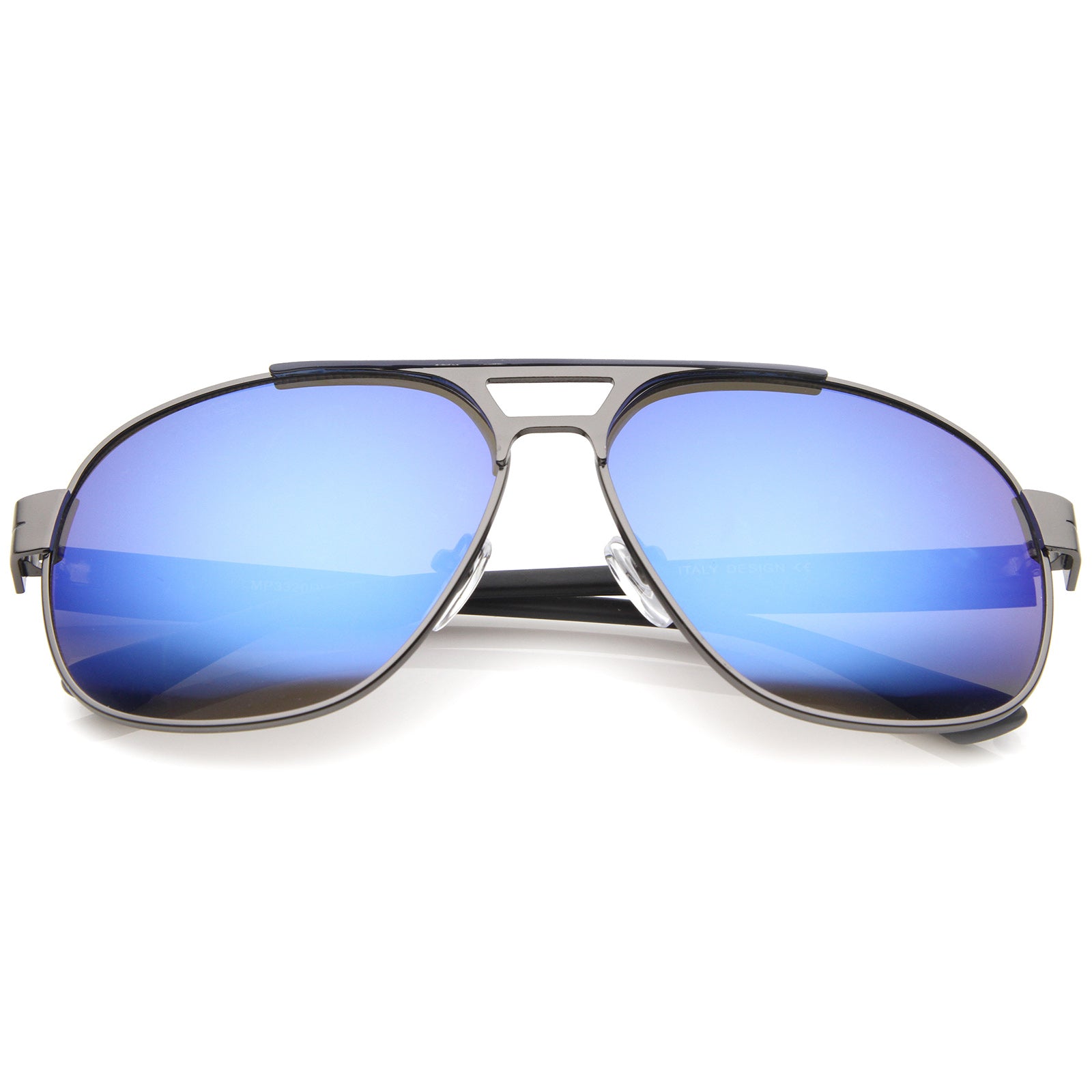 Gunmetal-Matte Black / Blue Mirror