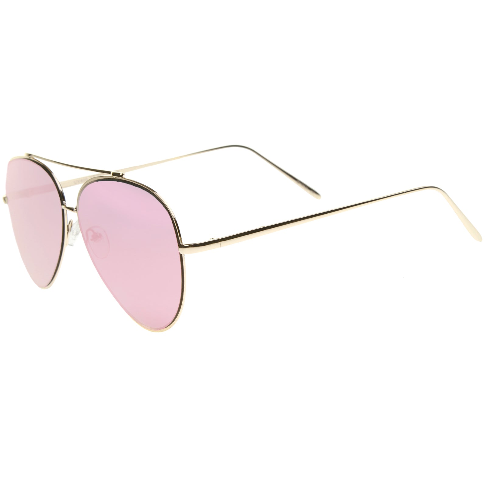 Gold to Pink Lens Fashion Aviator Sunglasses