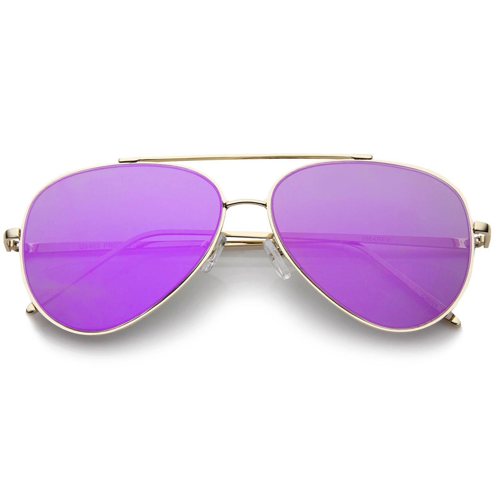 Aviator Sunglasses - Silver Frame / Purple Tint Lens – Sunnytop Shop