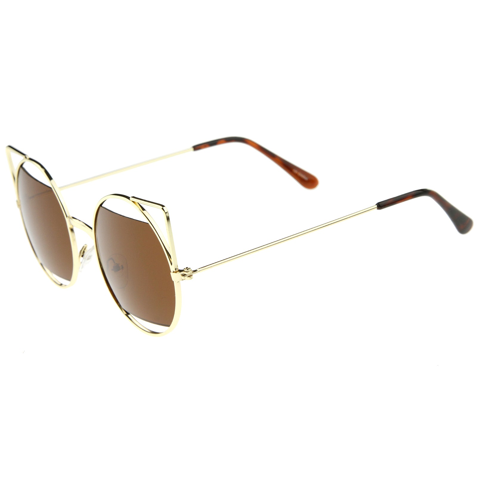 Edge I-Wear Open Metal Cut Out Cat Eye Sunglasses 23091-REV