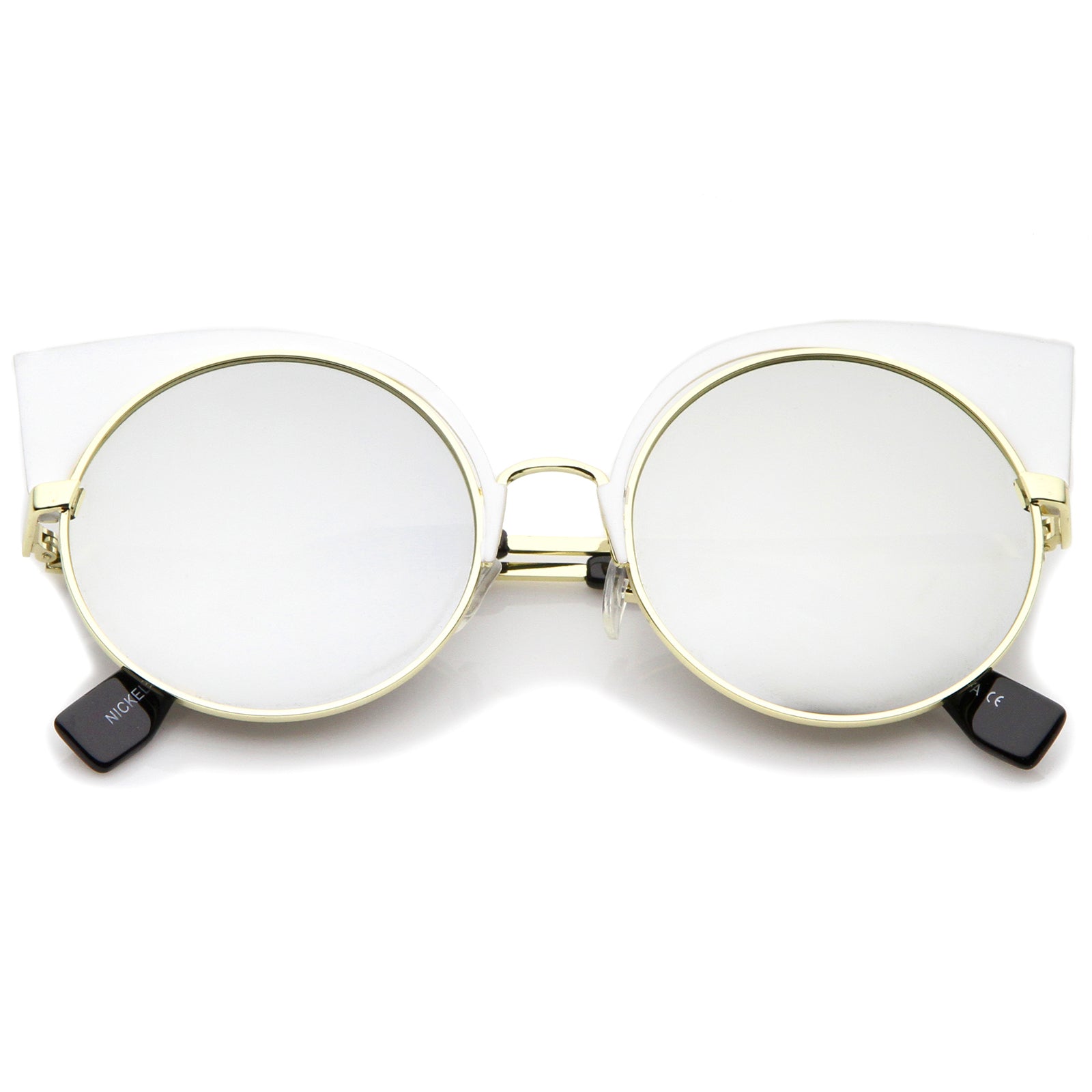 Usikker snave mangfoldighed Women's Metal Frame Cutout Round Cat Eye Sunglasses 54mm - sunglass.la