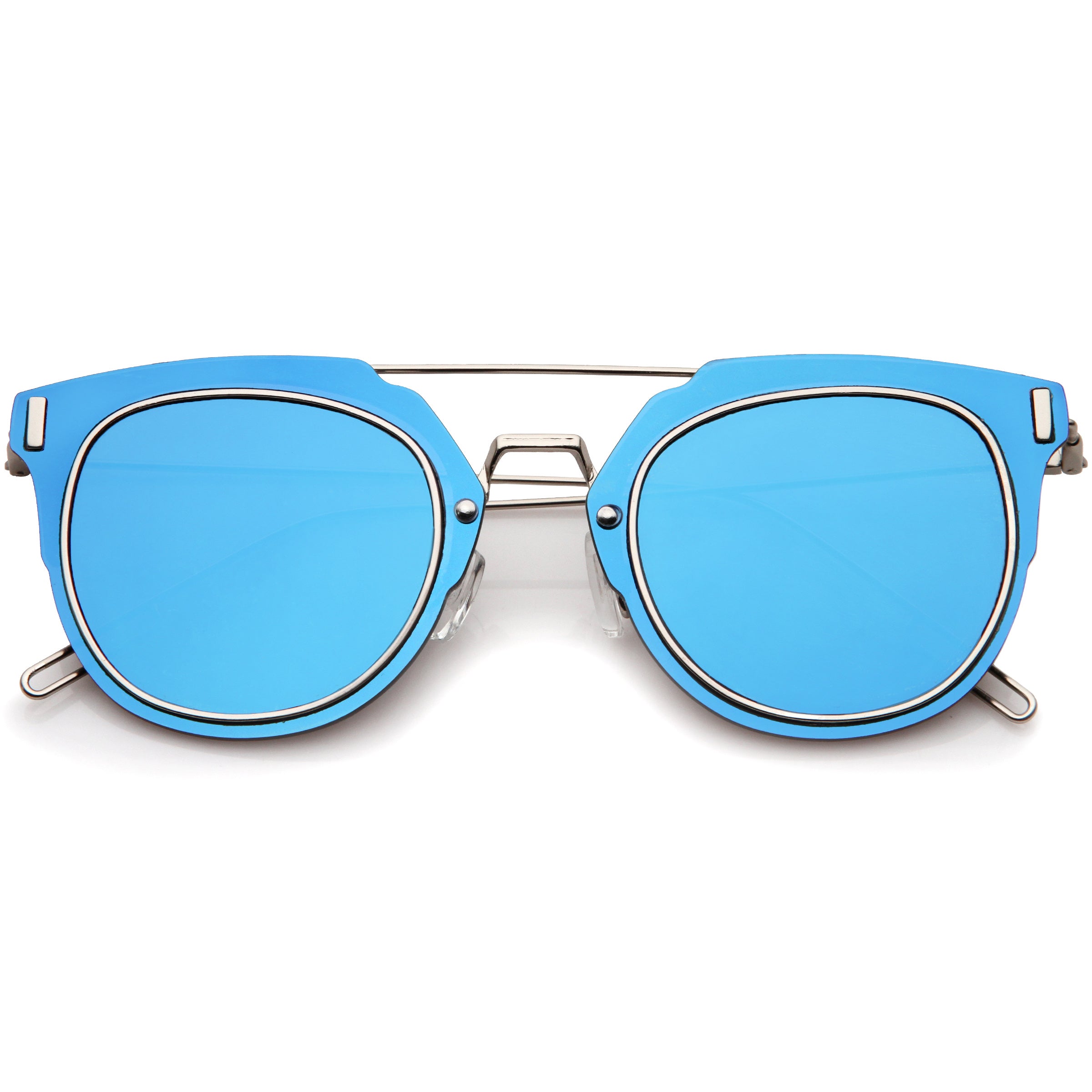 Silver / Blue Mirror