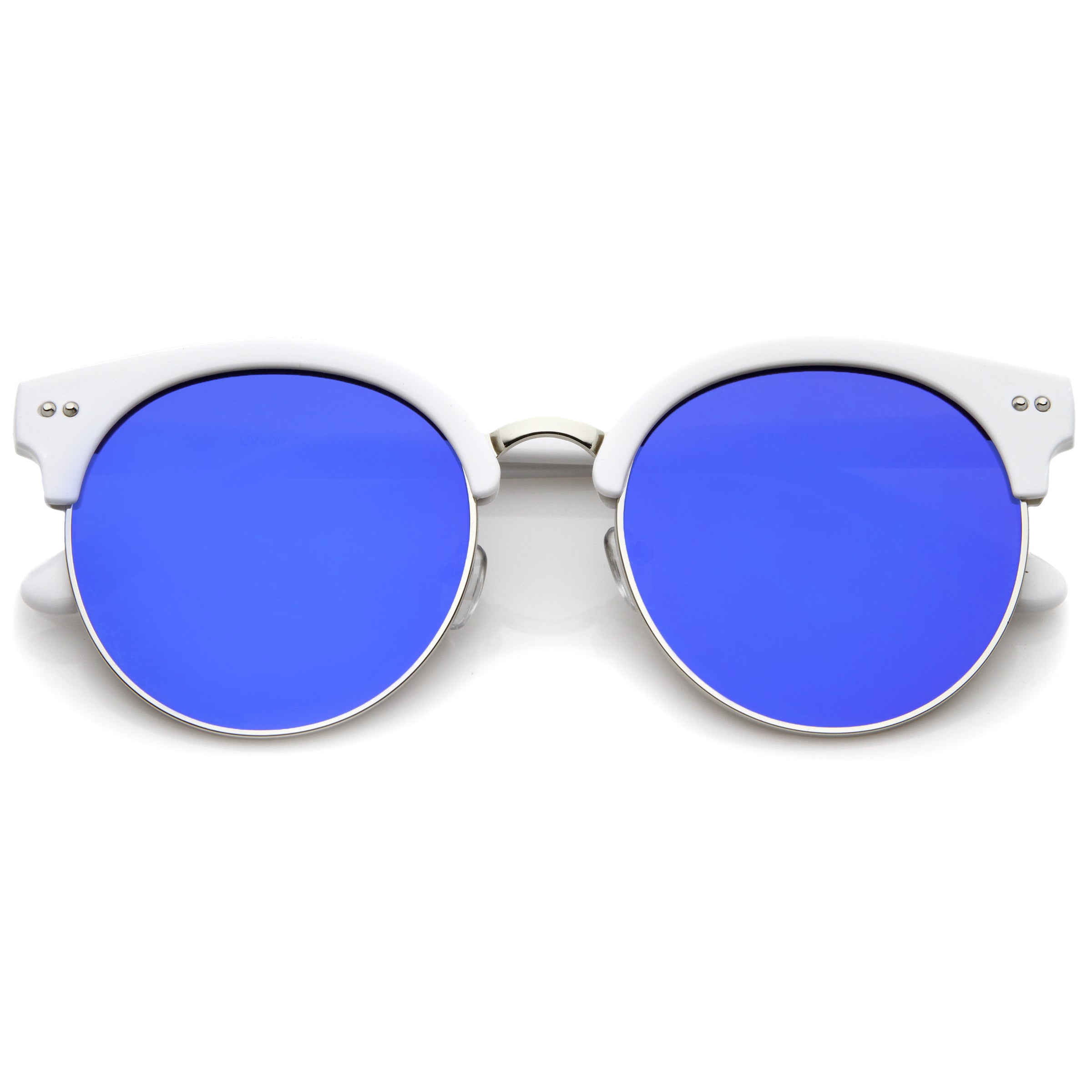 White-Silver / Blue Mirror