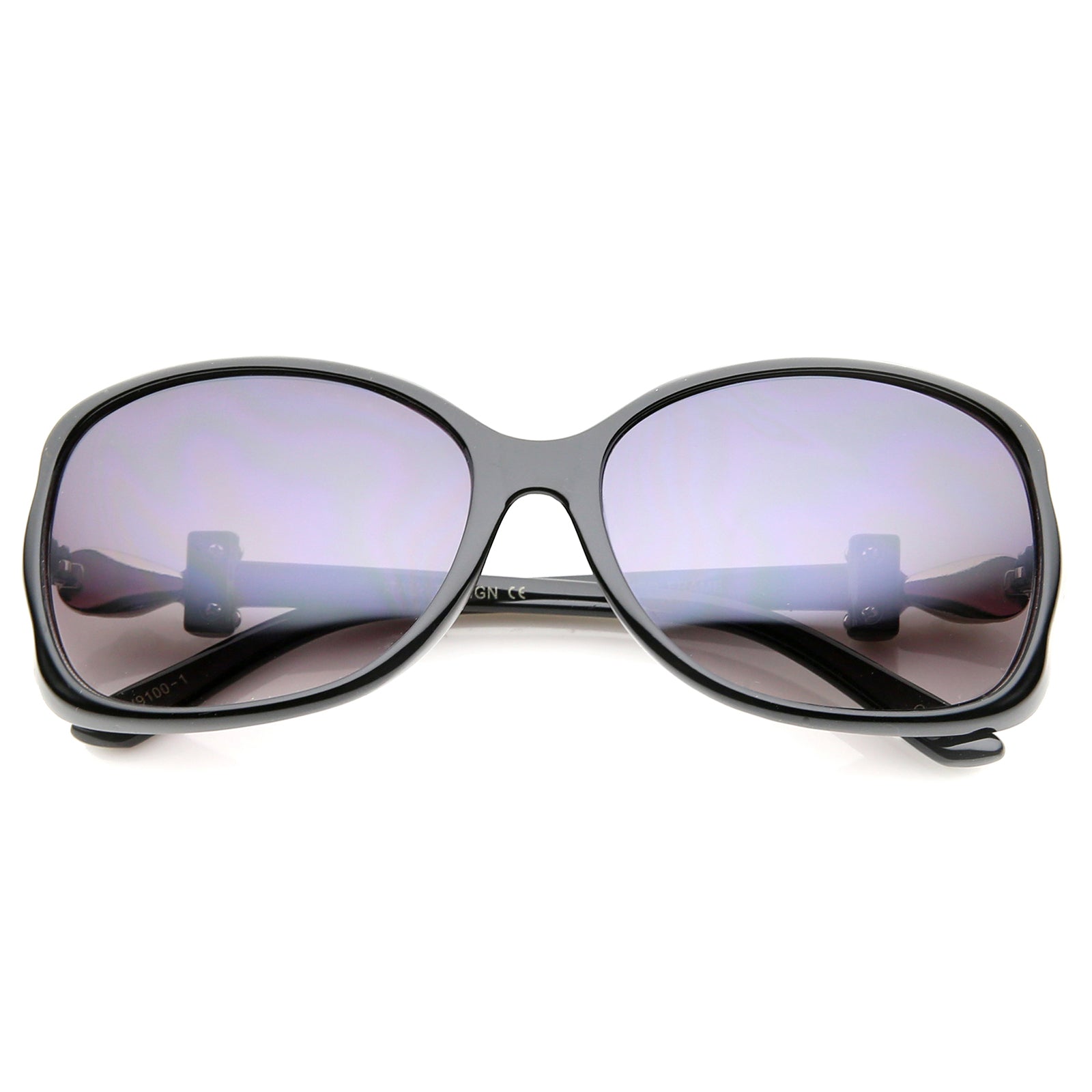 Glamour - White Sunglasses for Women Oversized Shield Square Flat Top Black Black