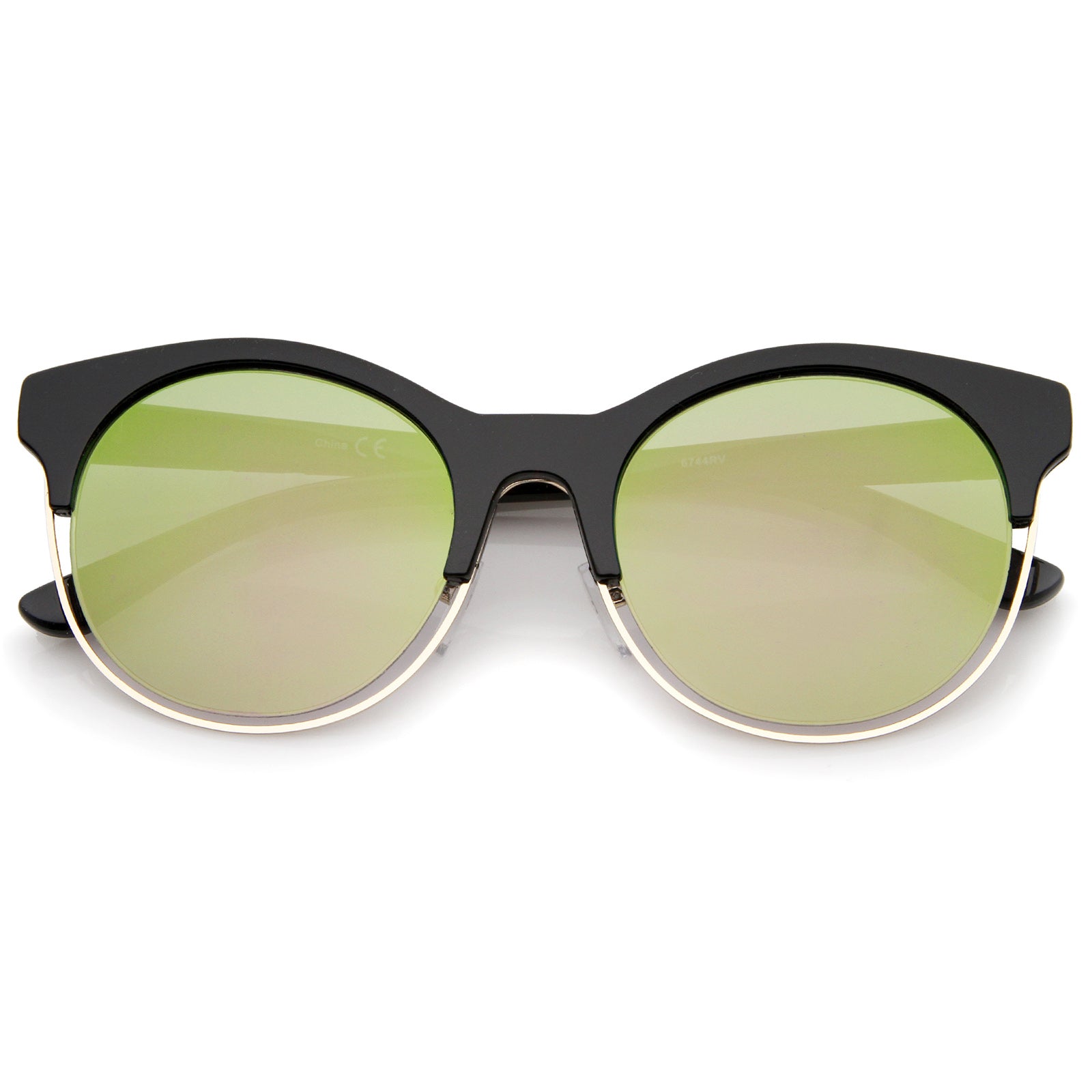 Shiny Black-Gold / Green Mirror