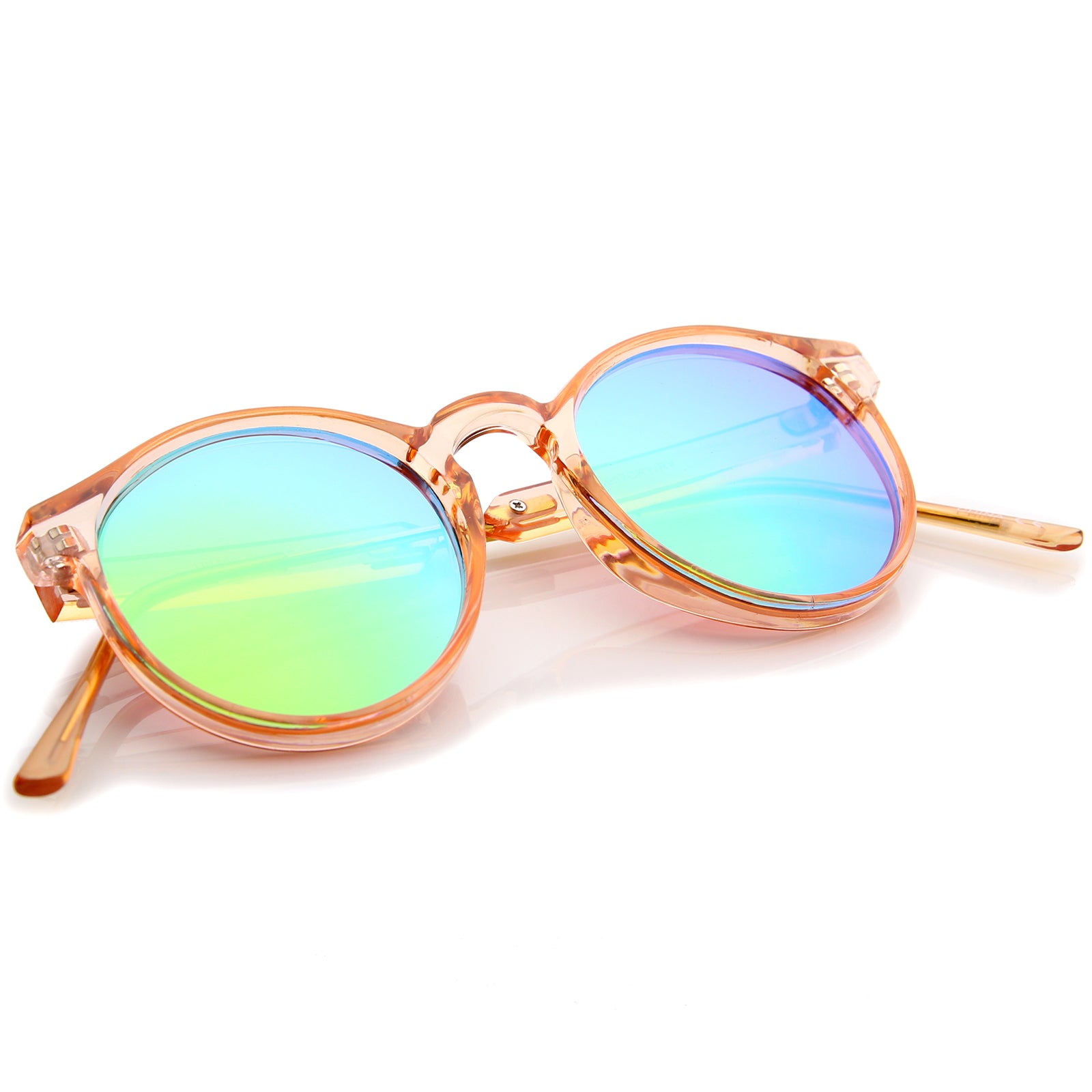 Peach-Gold / Green Mirror