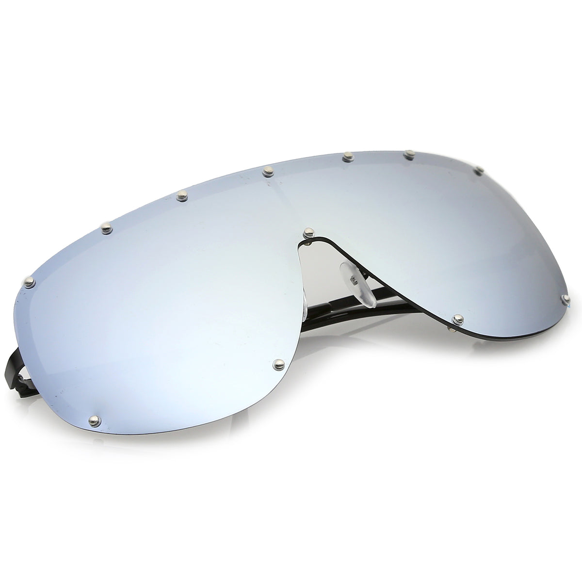 Futuristic Oversize Rimless Colored Mirrored Mono Lens Shield Sunglass Sunglassla 