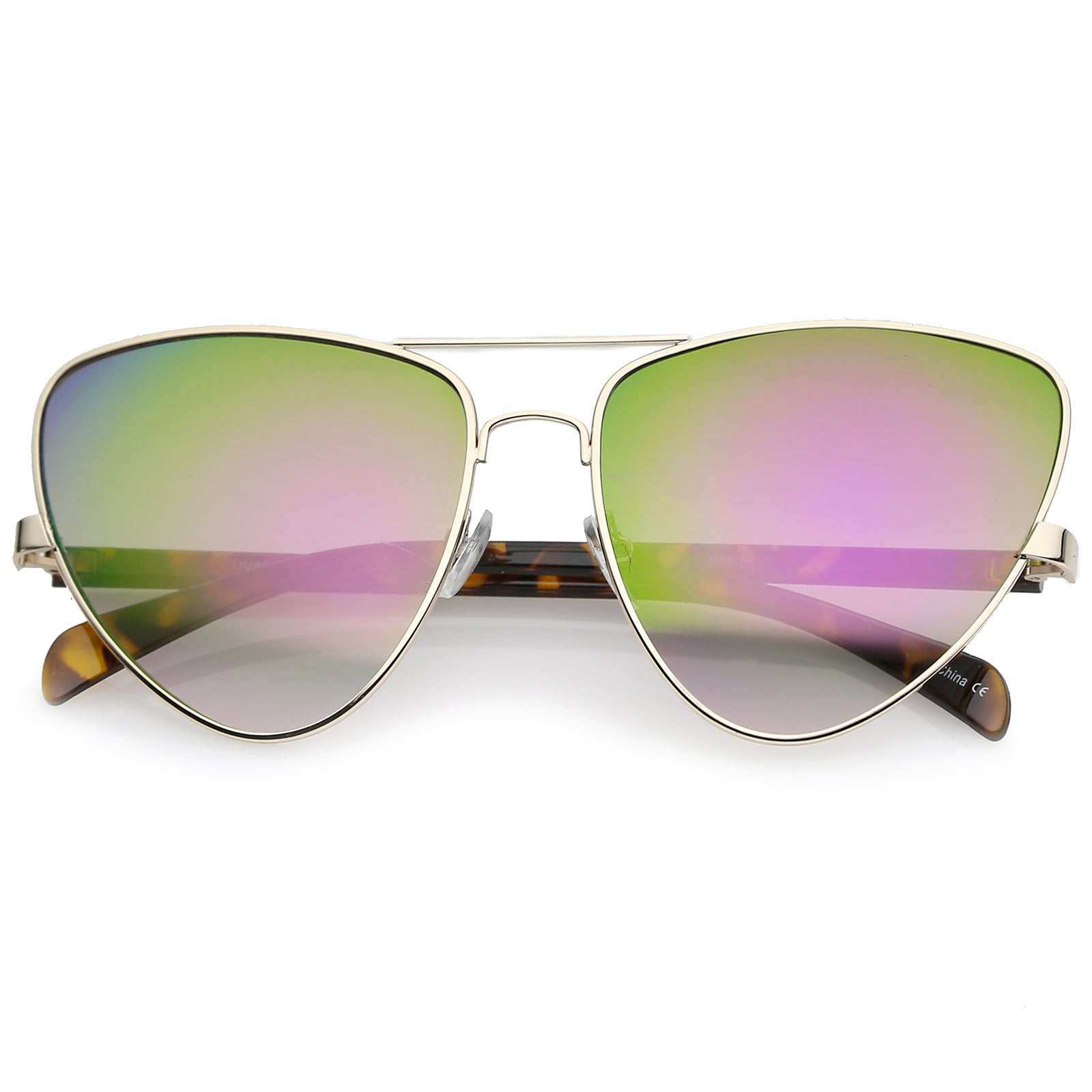 Gold Tortoise / Purple Green Mirror