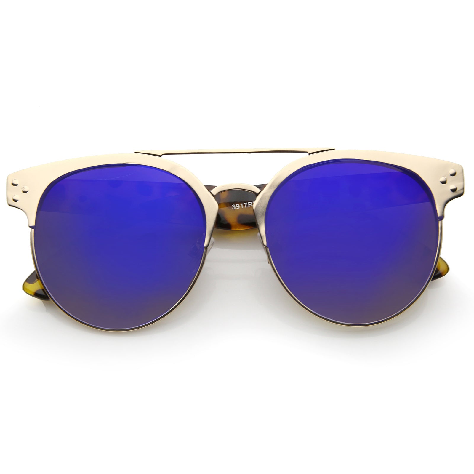 Gold-Tortoise / Blue Mirror