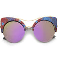 Red-Blue-Floral / Purple Mirror