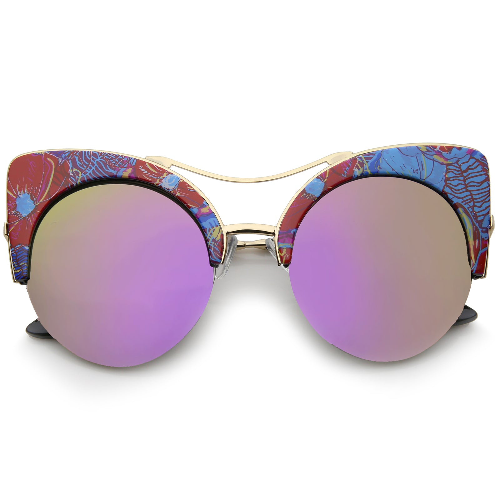 Red-Blue-Floral / Purple Mirror