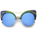 Green-Blue-Floral / Blue Mirror