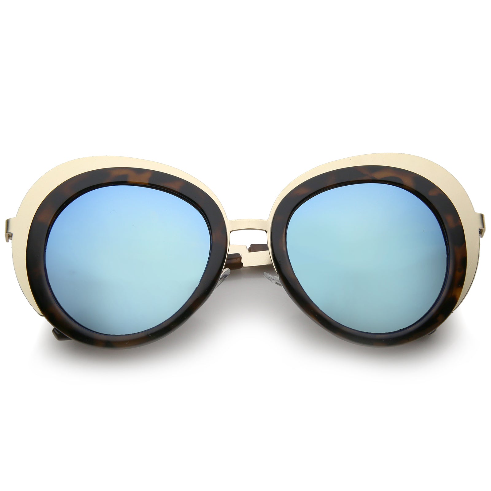 Gold-Tortoise / Blue Mirror
