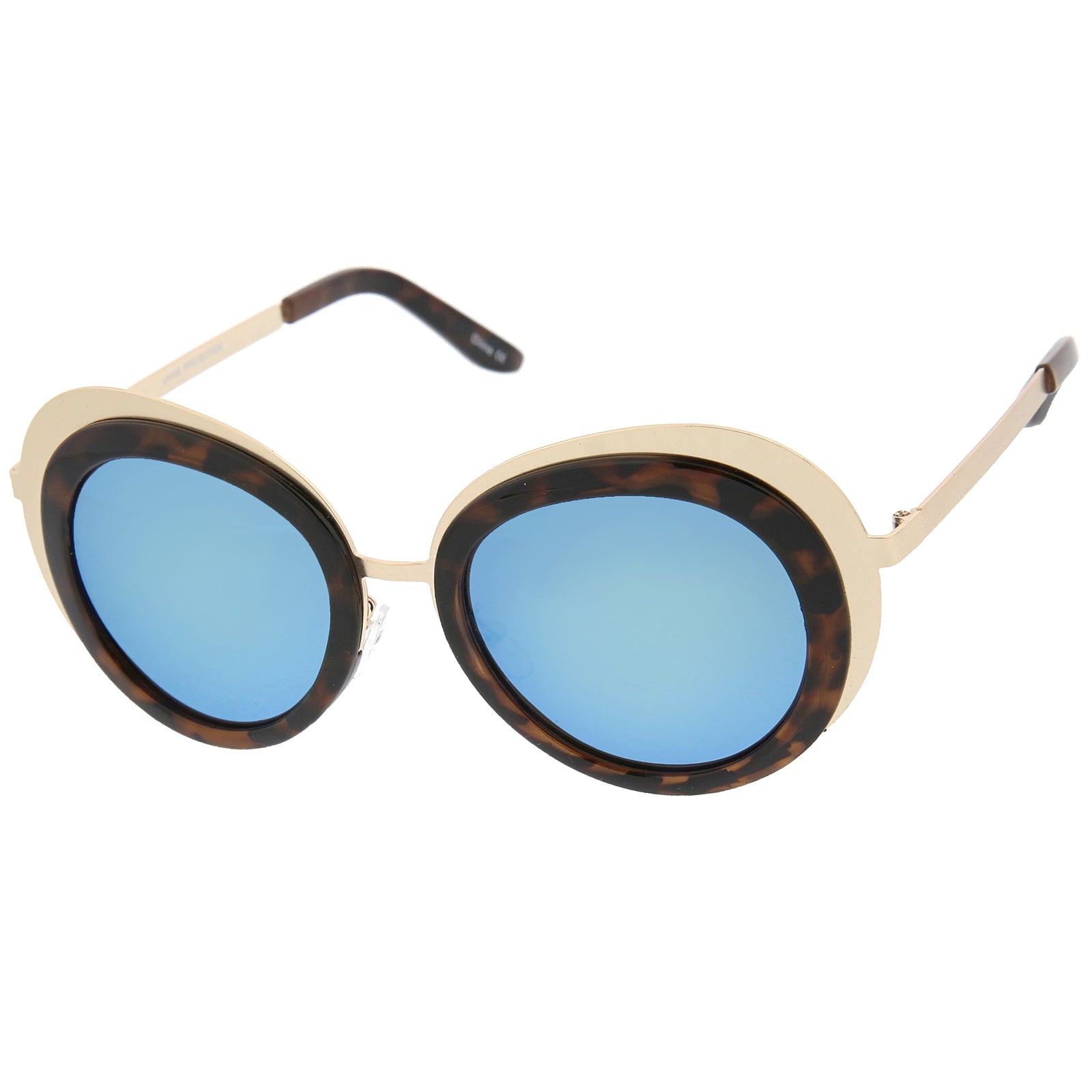 Gold-Tortoise / Blue Mirror