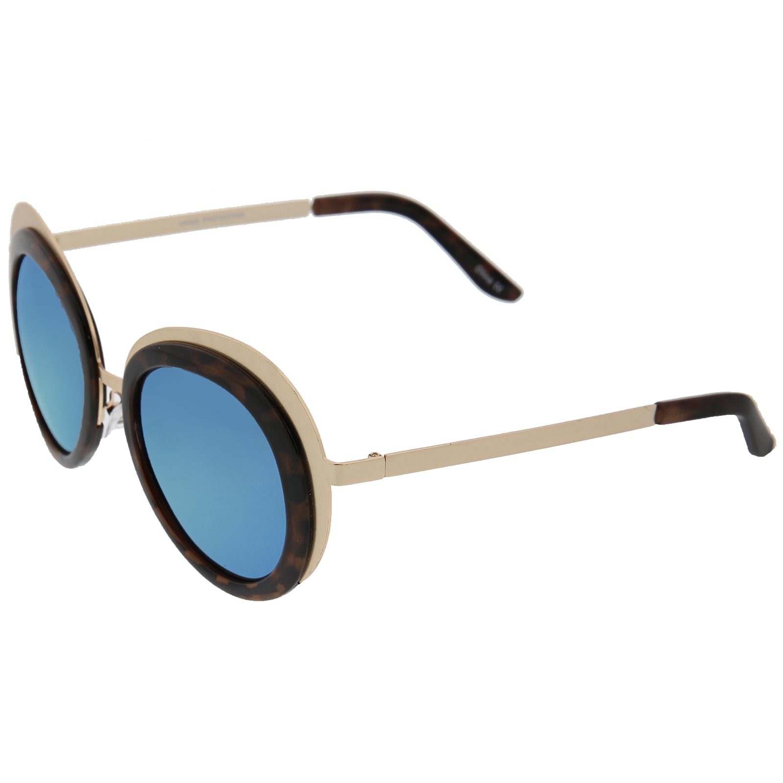 Gold-Tortoise / Blue Mirror