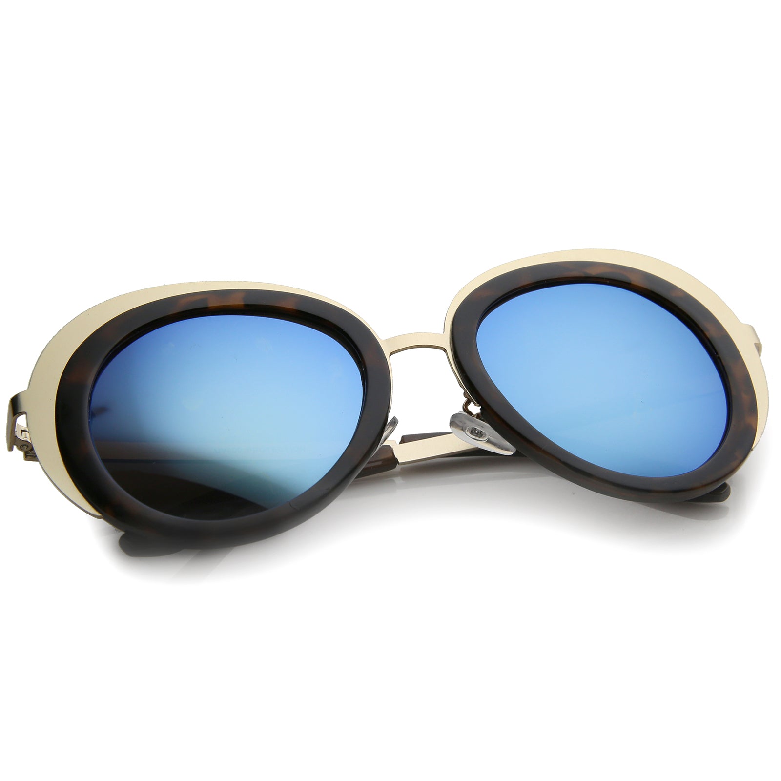 Gold-Tortoise / Blue Mirror