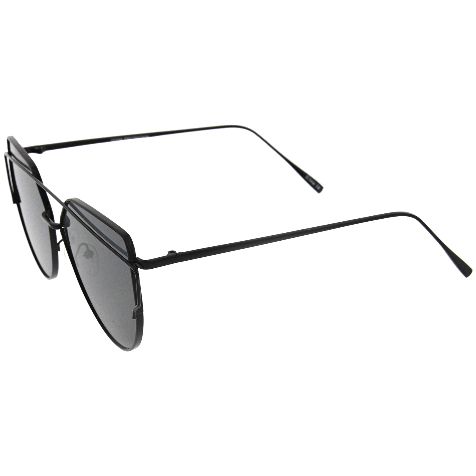 Gafas de sol de aviador con lentes planas y marco de metal extragrande y patillas delgadas de 62 mm