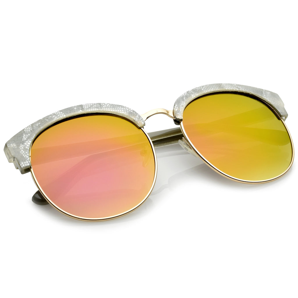 Light Grey Gold / Magenta Mirror